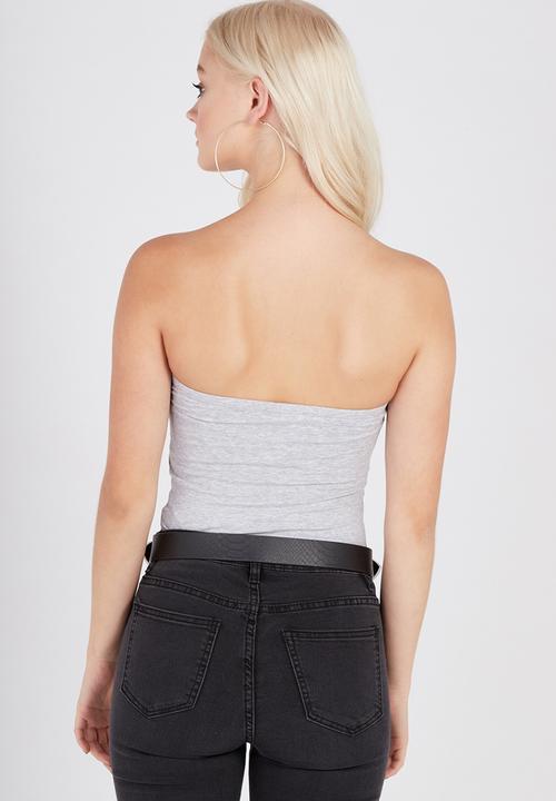 Supré  -  Long Boobtube Built-In Bra-Grey 