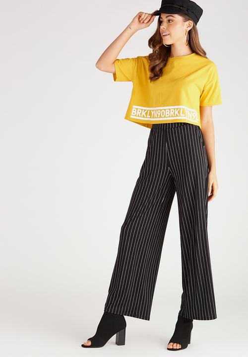 Supré  - Printed loose crop tee - mustard