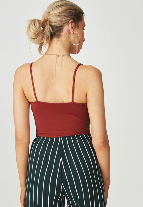 Supré  - Luxe crop cami - rust