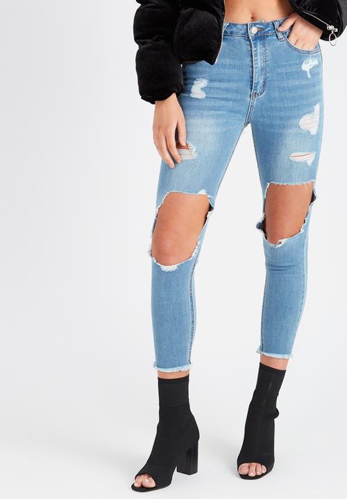 The Classic Ultra Destroyed Jean Blue Supre Jeans Superbalist Com