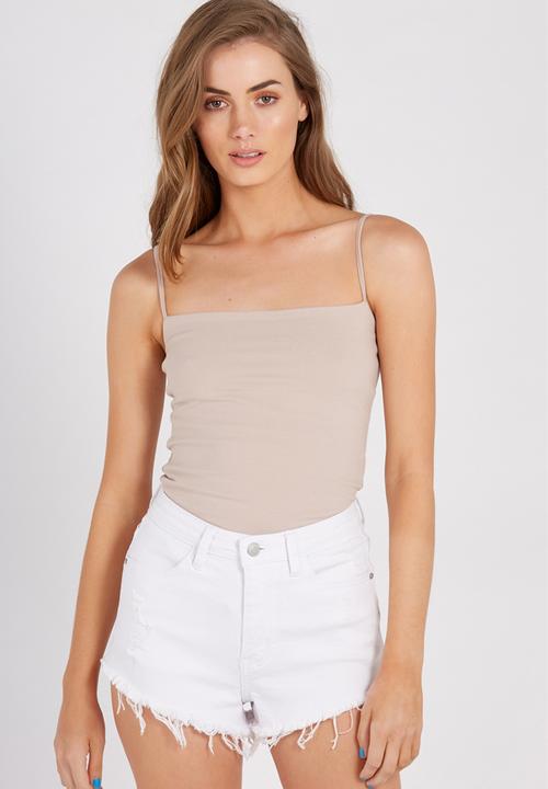 Supré  - Square neck bodysuit - stone