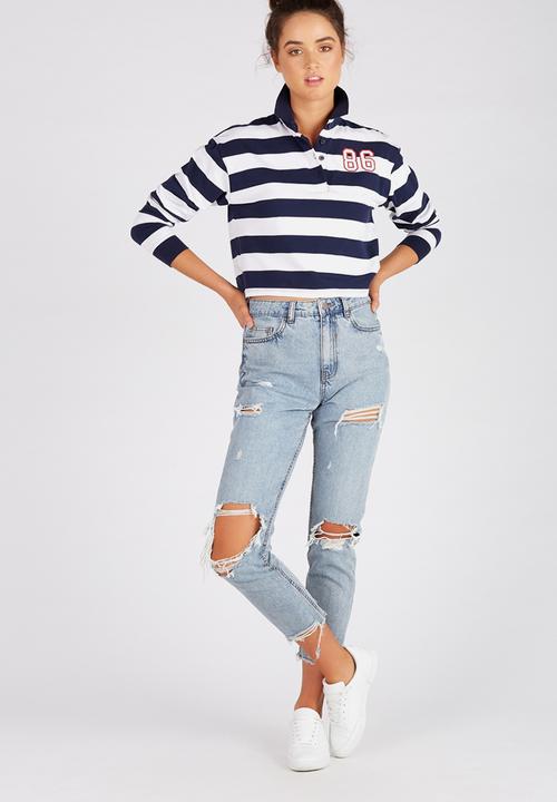 Supré  - Rugby top - navy - stripe 