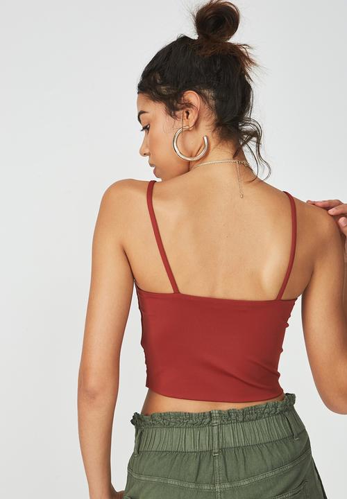 Supré  - Luxe high neck crop - rust