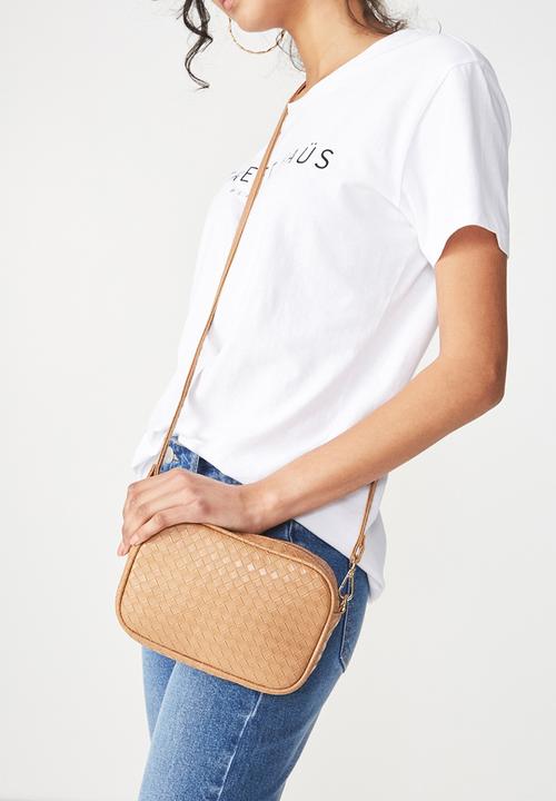 Rubi - Cameron cross body bag - tan woven