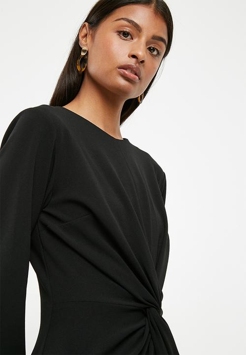 Superbalist - Long sleeve knit detail dress - black