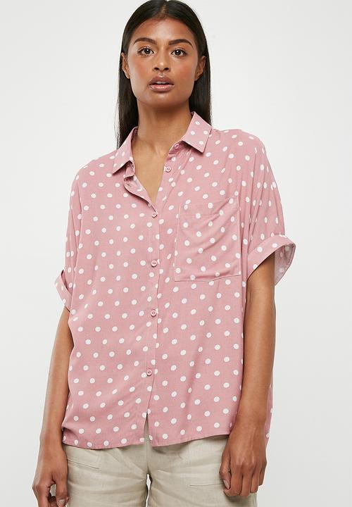 Superbalist - Drop shoulder boxy shirt - pink & white