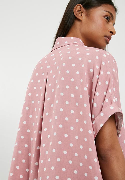 Superbalist - Drop shoulder boxy shirt - pink & white