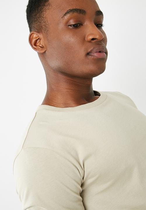 Superbalist - Curved hem tee - beige 