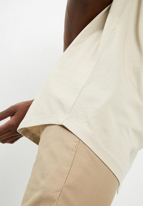 Superbalist - Curved hem tee - beige 