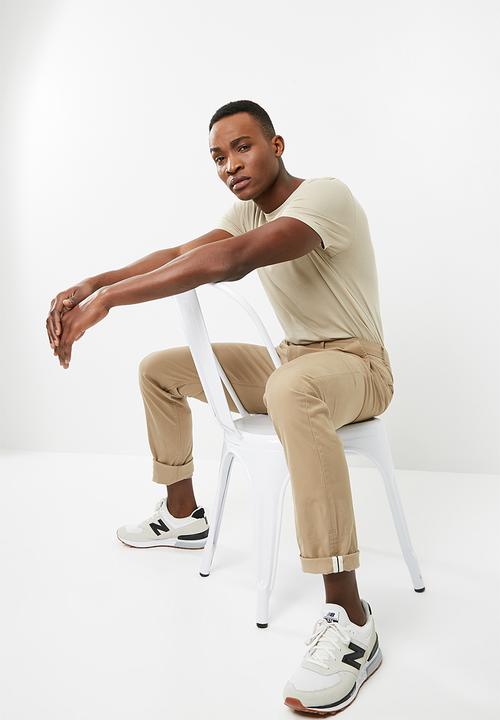 Superbalist - Curved hem tee - beige 