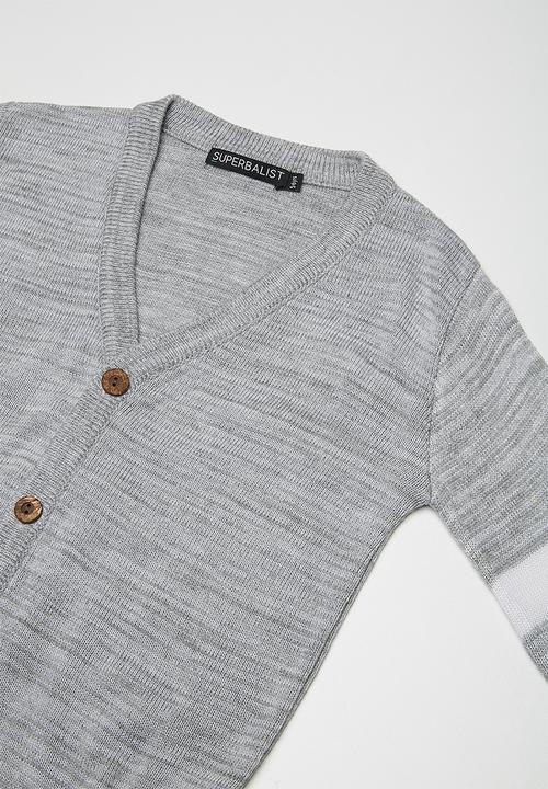 Superbalist - Two stripe cardi - grey 