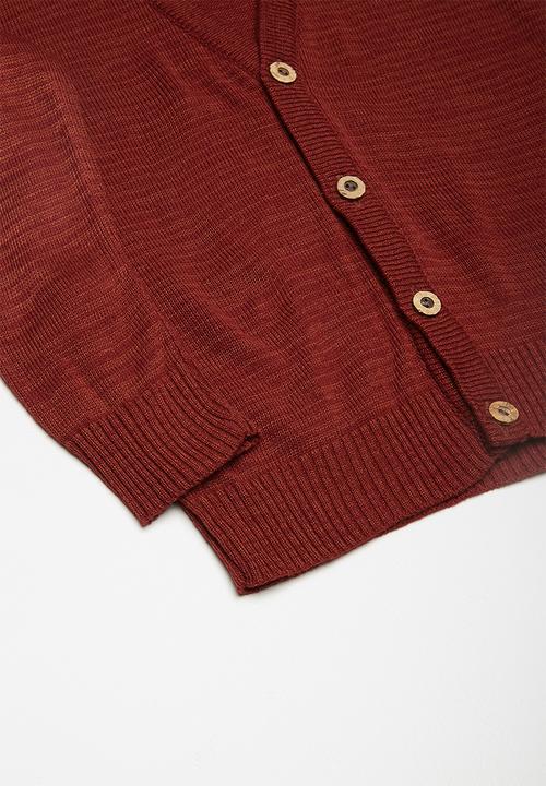 Superbalist - Two stripe cardi - red 