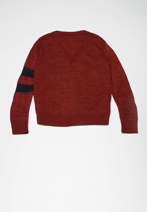 Superbalist - Two stripe cardi - red 