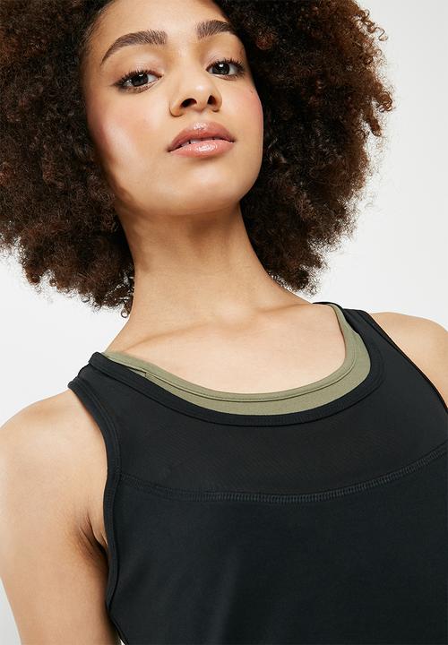 dailyfriday - Racer back vest with stitch detail - black 