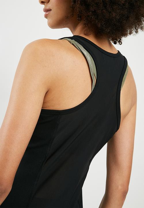 dailyfriday - Racer back vest with stitch detail - black 