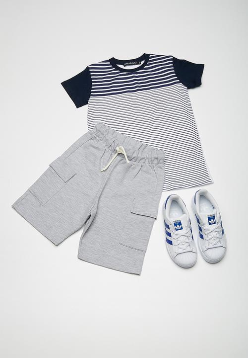 Superbalist - Kids boys stripe print tee - navy & white
