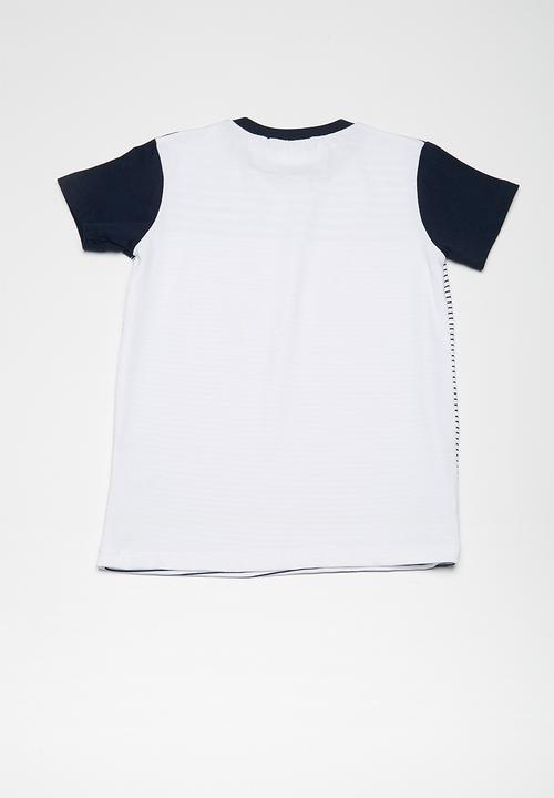 Superbalist - Kids boys stripe print tee - navy & white