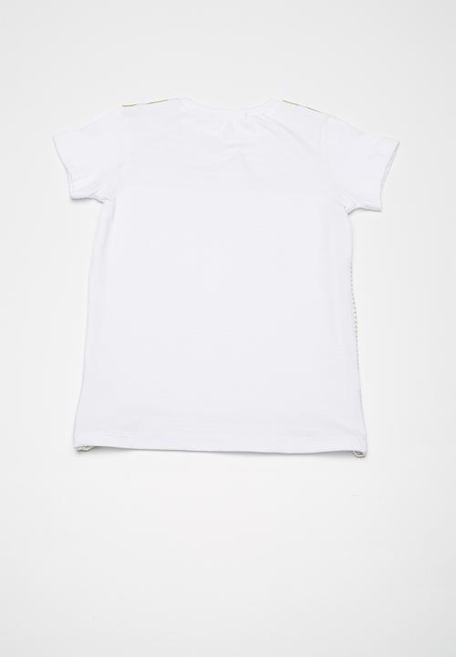 Superbalist - Kids boys stripe print tee - khaki and white