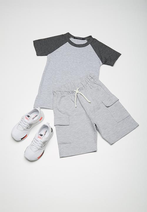Superbalist - Kids boys 2 pack raglan tee - grey and navy
