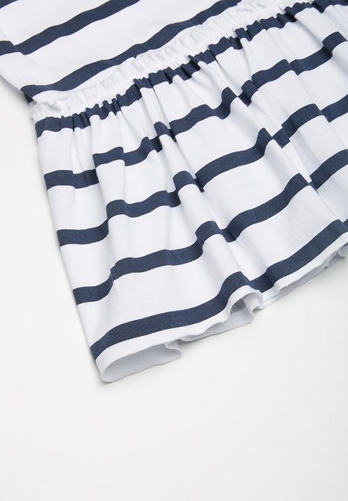 Superbalist - Kids girls peplum tee - navy & white 