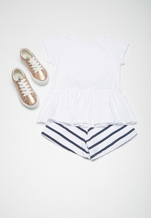Superbalist - Kids girls peplum tee - white 
