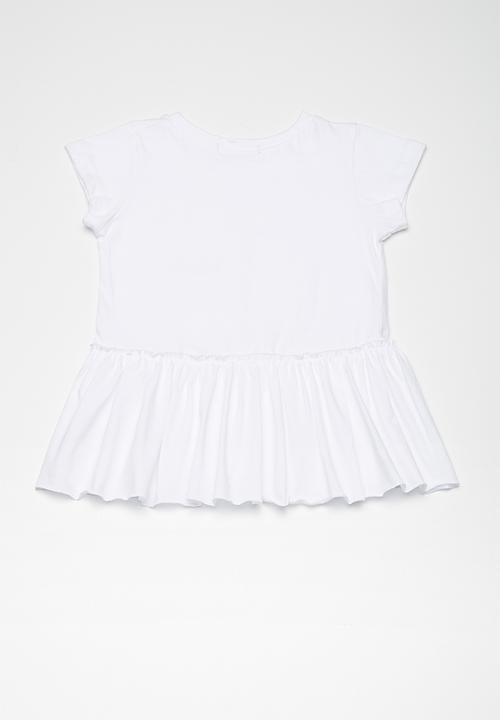 Superbalist - Kids girls peplum tee - white 