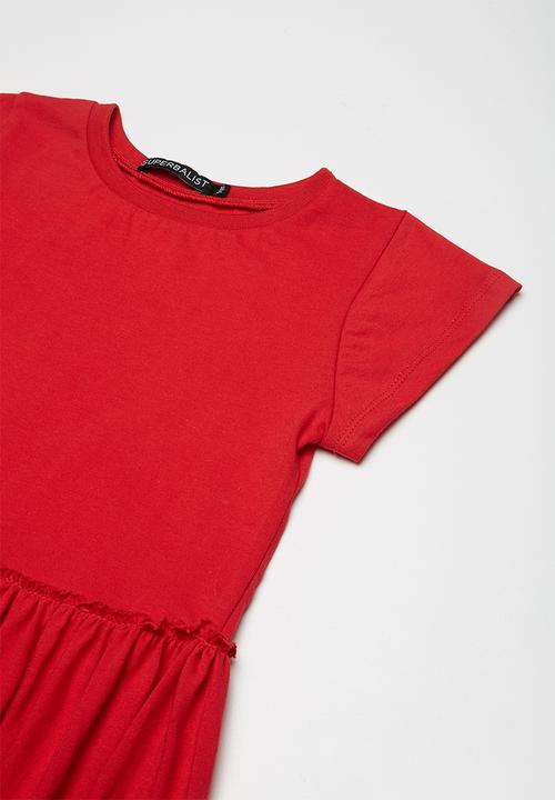 Superbalist - Kids girls peplum tee - red 