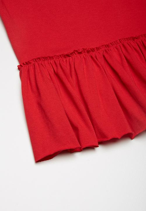 Superbalist - Kids girls peplum tee - red 