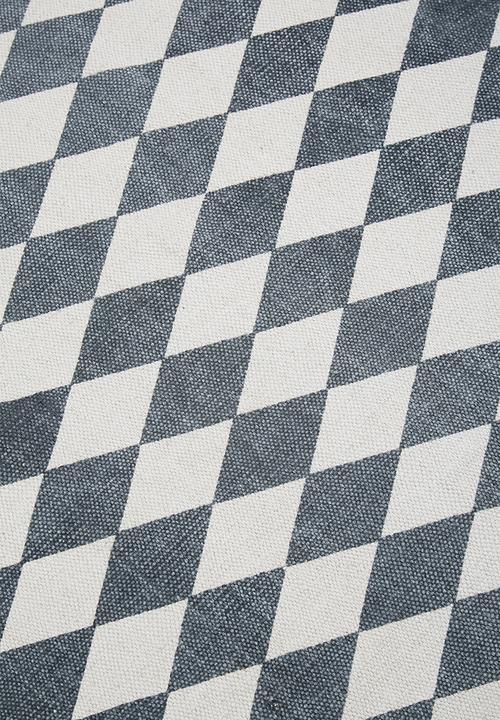 Sixth Floor - Croci printed rug - grey & blue