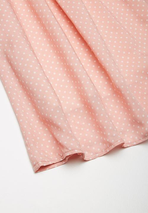 Superbalist - Fluted sleeve dress - pink & white 