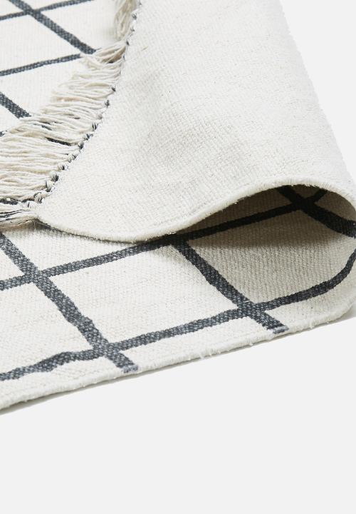 Sixth Floor - Piastrelle printed rug - cream & black