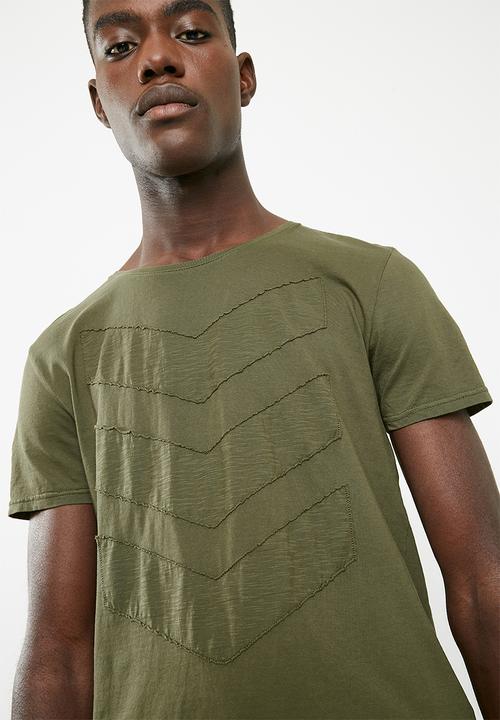 S.P.C.C - Chevron lay-on front panel tee - olive