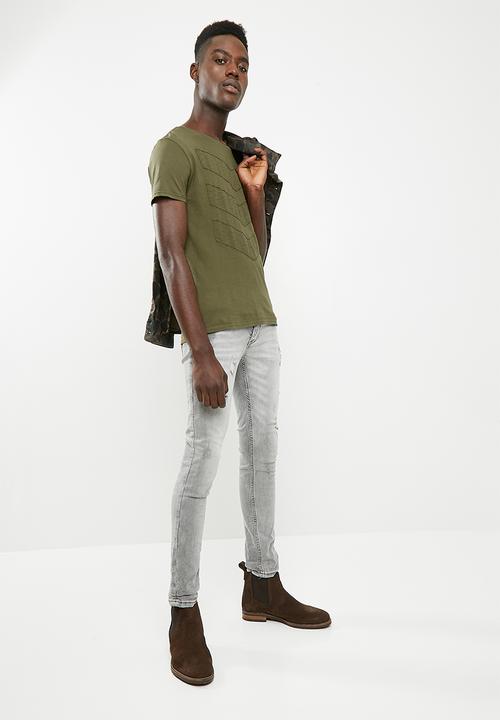 S.P.C.C - Chevron lay-on front panel tee - olive