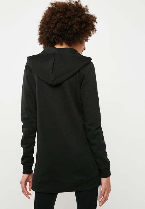 dailyfriday - Long length zip through hoodie - black