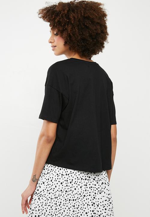 Superbalist - Drop shoulder slogan tee - black 