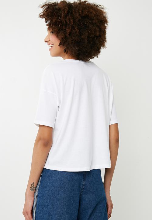 Superbalist - Drop shoulder slogan tee - white 