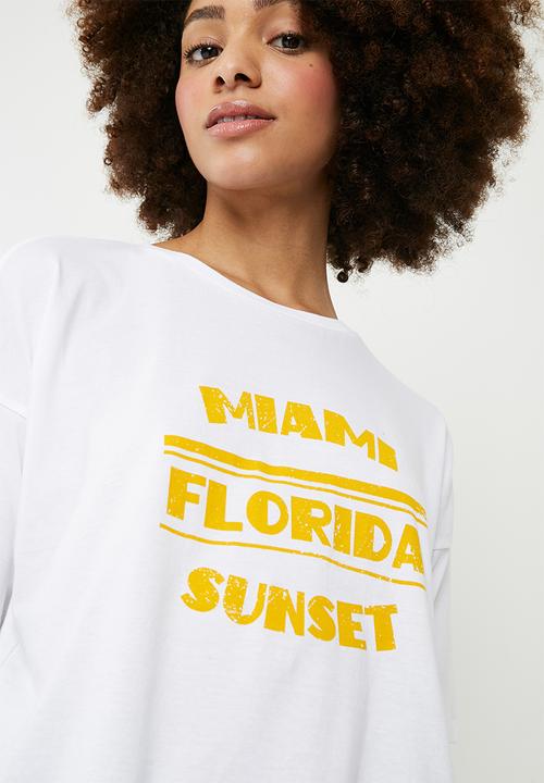 Superbalist - Drop shoulder slogan tee - white 