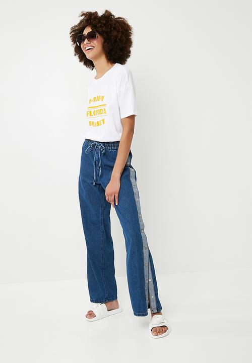 Superbalist - Drop shoulder slogan tee - white 