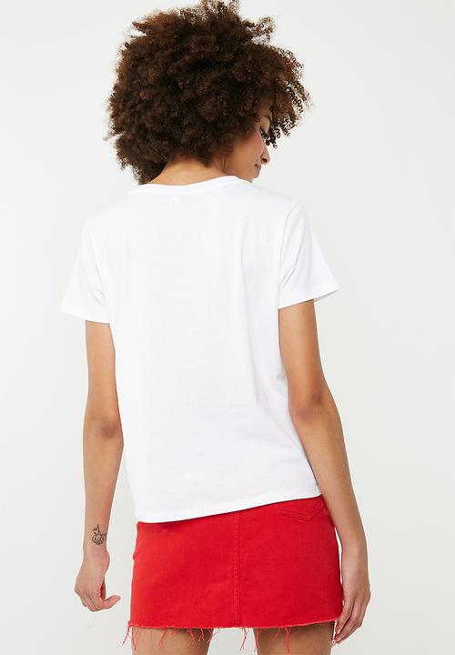 Superbalist - Scoop neck tee with graphic - white 