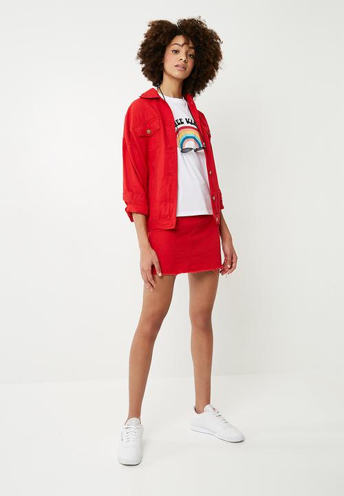 Superbalist - Scoop neck tee with graphic - white 
