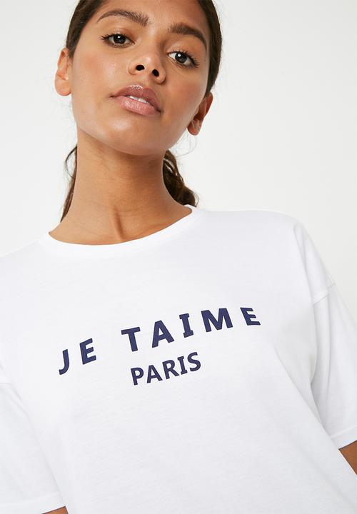 Superbalist - Je taime Paris graphic tee - white 