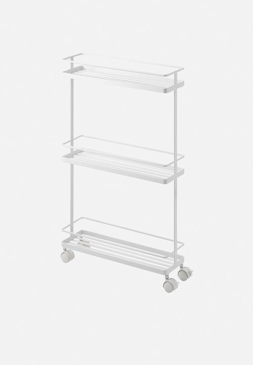 Yamazaki - Tower slim kitchen storage cart - white
