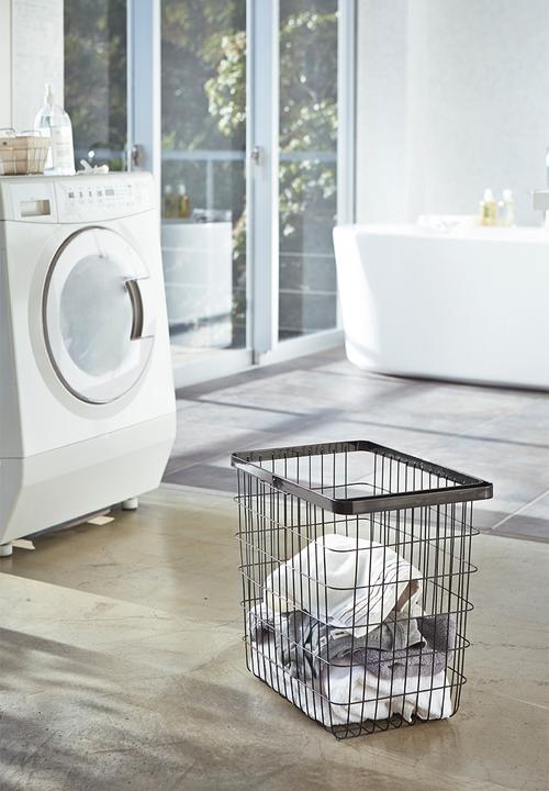 Yamazaki - Tower laundry wire basket large - black