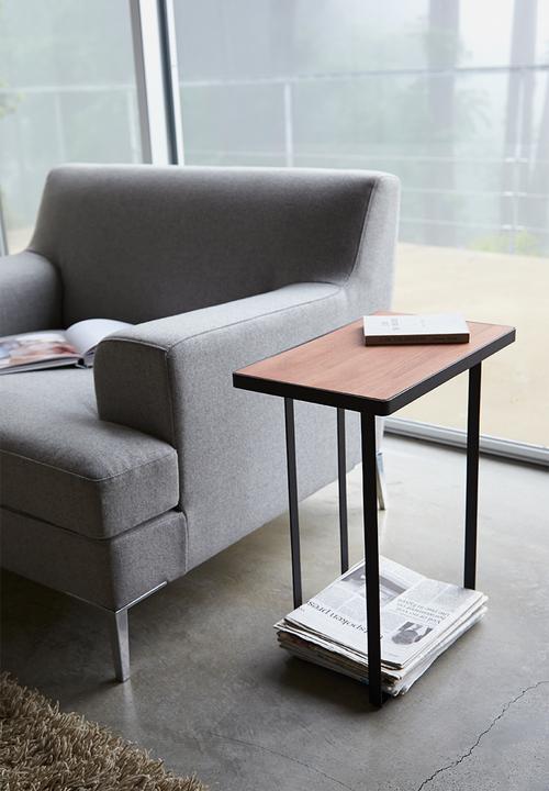 Yamazaki - Tower magazine rack with table - black