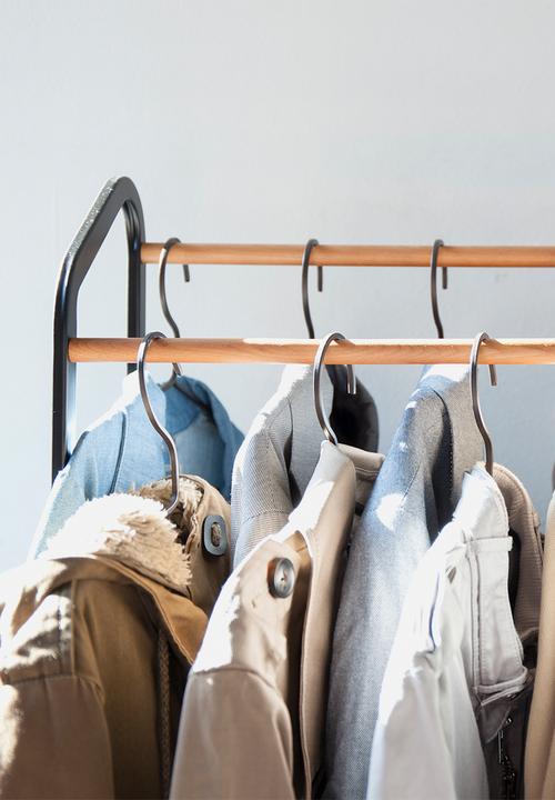 Yamazaki - Tower coat rack with caster - black