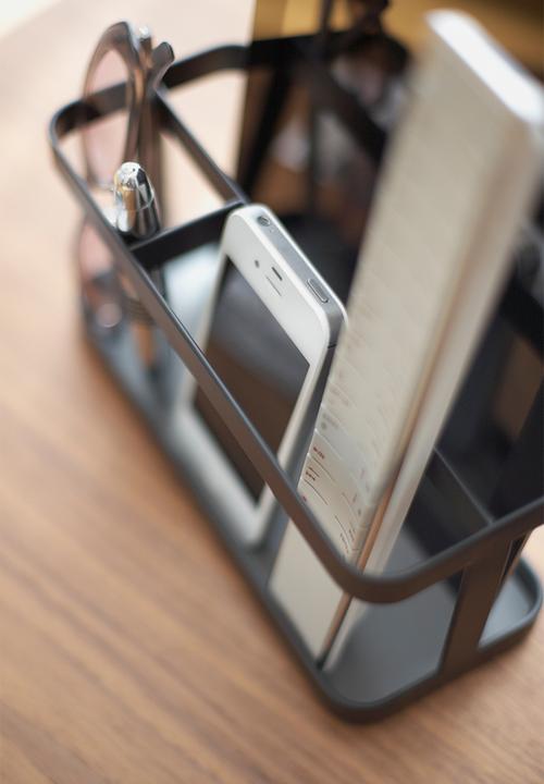 Yamazaki - Tower tablet & remote control rack - black