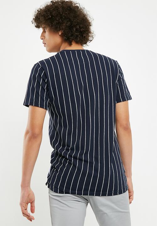 Bellfield - Pinstripe tee - navy 