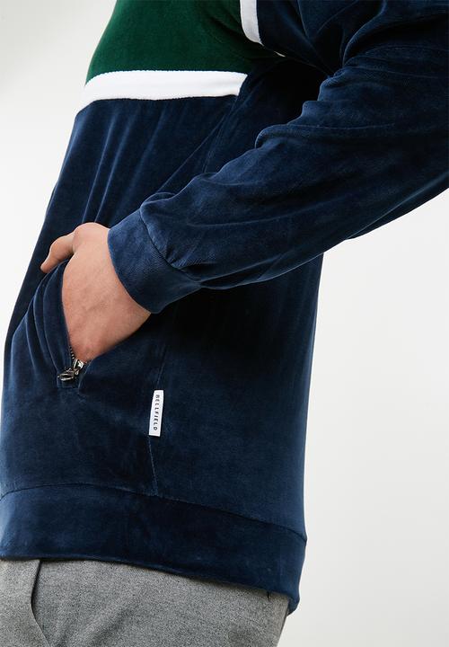 Bellfield - Velour cut & sew panelled top - multi 