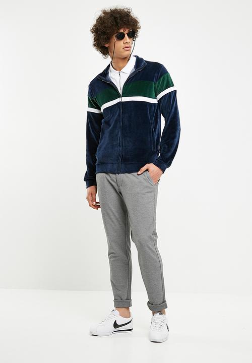 Bellfield - Velour cut & sew panelled top - multi 