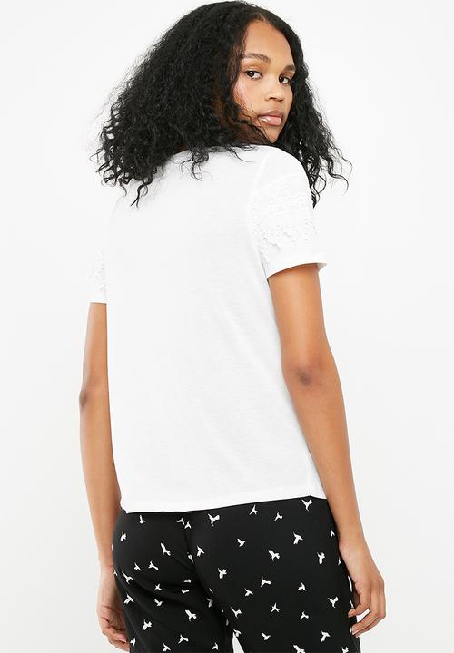Jacqueline de Yong - Rakel short sleeve top - white